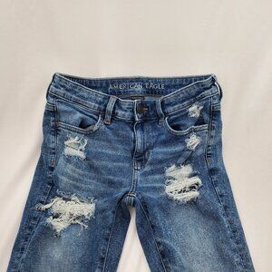 American Eagle Super Stretch distressed Jeggings - Size 4